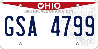 OH license plate GSA4799