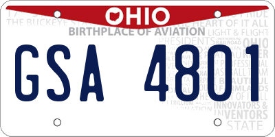 OH license plate GSA4801