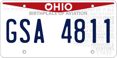 OH license plate GSA4811