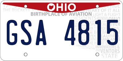 OH license plate GSA4815