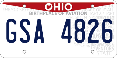 OH license plate GSA4826