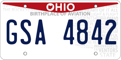 OH license plate GSA4842