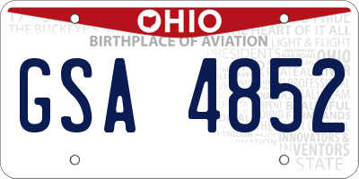 OH license plate GSA4852