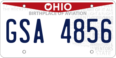 OH license plate GSA4856