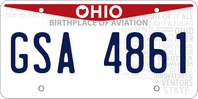 OH license plate GSA4861