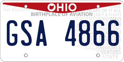 OH license plate GSA4866