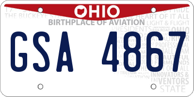 OH license plate GSA4867