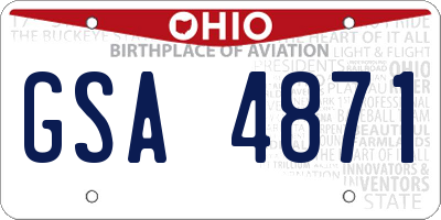 OH license plate GSA4871