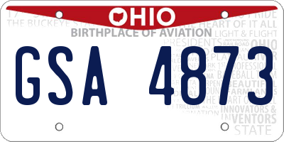 OH license plate GSA4873