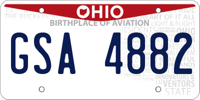OH license plate GSA4882