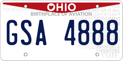 OH license plate GSA4888