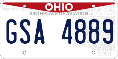 OH license plate GSA4889