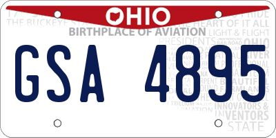 OH license plate GSA4895
