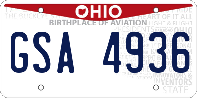 OH license plate GSA4936