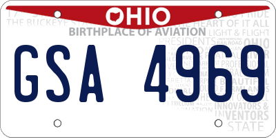 OH license plate GSA4969