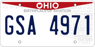 OH license plate GSA4971