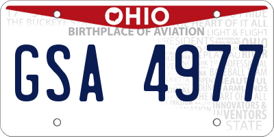 OH license plate GSA4977