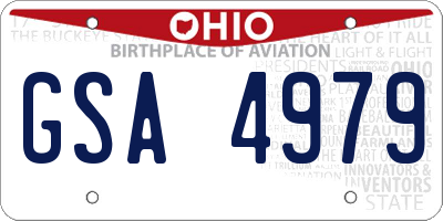 OH license plate GSA4979