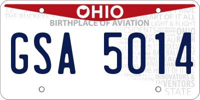 OH license plate GSA5014