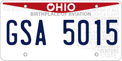 OH license plate GSA5015