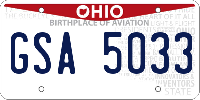 OH license plate GSA5033