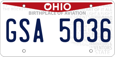 OH license plate GSA5036