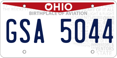 OH license plate GSA5044