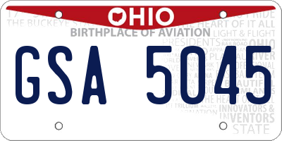 OH license plate GSA5045