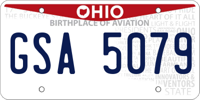 OH license plate GSA5079