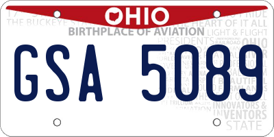 OH license plate GSA5089