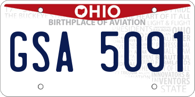 OH license plate GSA5091