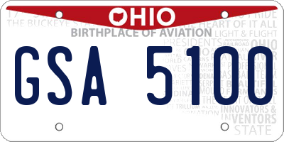 OH license plate GSA5100