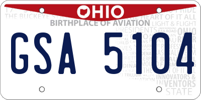 OH license plate GSA5104