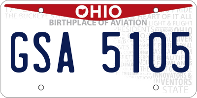 OH license plate GSA5105