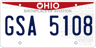 OH license plate GSA5108