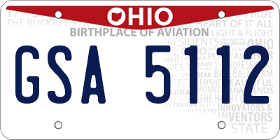 OH license plate GSA5112