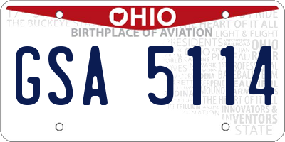 OH license plate GSA5114