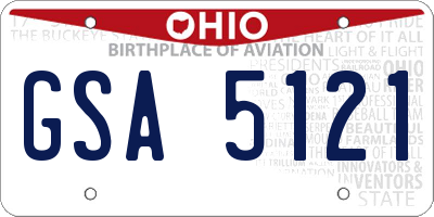 OH license plate GSA5121