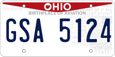 OH license plate GSA5124