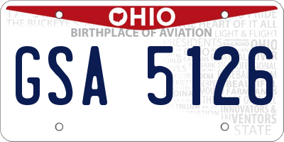 OH license plate GSA5126