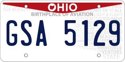 OH license plate GSA5129