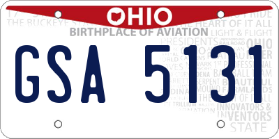 OH license plate GSA5131