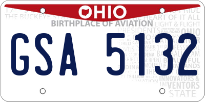 OH license plate GSA5132
