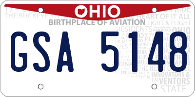 OH license plate GSA5148
