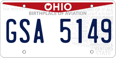 OH license plate GSA5149