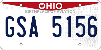 OH license plate GSA5156
