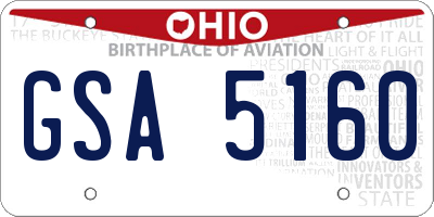 OH license plate GSA5160