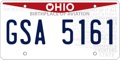 OH license plate GSA5161