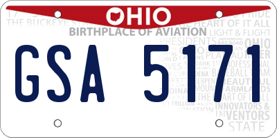 OH license plate GSA5171