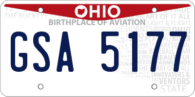 OH license plate GSA5177